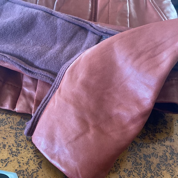 Rick Owens knit and leather bikers jacket blood 🩸 red 42/S - Picture 9 of 16